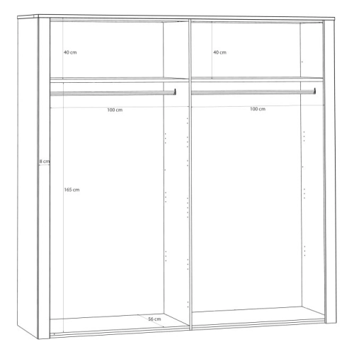 Szafa ubraniowa 216 cm Dąb Riviera / Dąb Cabezone